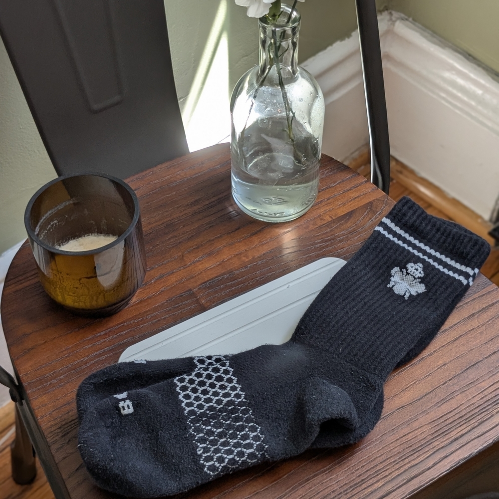 Bombas Black and White Patterned Athletic Sock